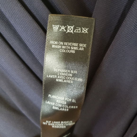 NWT Asos Tall Cold Shoulder Drape Dress Navy 4 - Picture 4 of 11